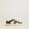 May Junior aus weißem und blauem Leder mit Lederstern und Fersenlasche