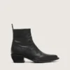 Niedrige „Debbie“-Herrenstiefel aus schwarzem Leder