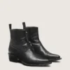 Niedrige „Debbie“-Herrenstiefel aus schwarzem Leder