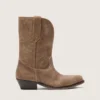 Niedrige „Wish Star“-Stiefel für Damen aus grauem Wildleder mit Sternstickerei
