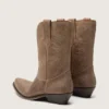 Niedrige „Wish Star“-Stiefel für Damen aus grauem Wildleder mit Sternstickerei