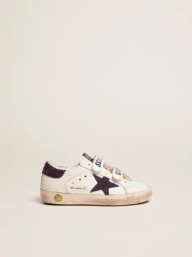 „Old School Young“ aus weißem Leder mit blauem Stern aus Wildleder und Fersenlasche