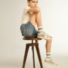 „Old School Young“ in Platin-Glitzer mit Lederstern und Fersenlasche