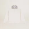 Papyrusweißes Sweatshirt mit Reißverschluss aus der Denise Star Collection und Kristallkragen