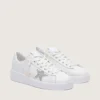 Purestar für Damen aus weißem Leder mit silbernem Swarovski-Kristallstern