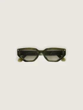 Rechteckige Sonnenbrille „Jamie“ mit Rahmen in grüner Marmoroptik