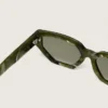 Rechteckige Sonnenbrille „Jamie“ mit Rahmen in grüner Marmoroptik