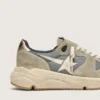 „Running Sole“ aus grauem Wildleder mit weißem Stern und weißer Fersenlasche