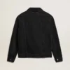 Schwarze Herren-Jeansjacke mit One-Wash-Effekt