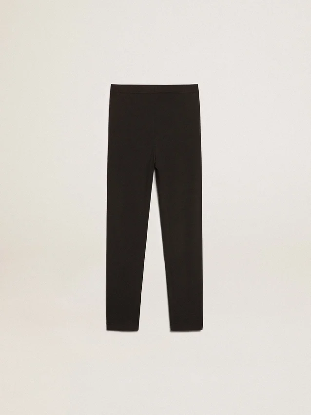 Schwarze Leggings für Mädchen mit weißen Sternen an den Seiten
