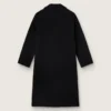 Schwarzer Einreiher-Cocoon-Mantel für Damen