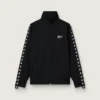 Schwarzes Herren-Sweatshirt mit Reißverschluss und weißen Sternen