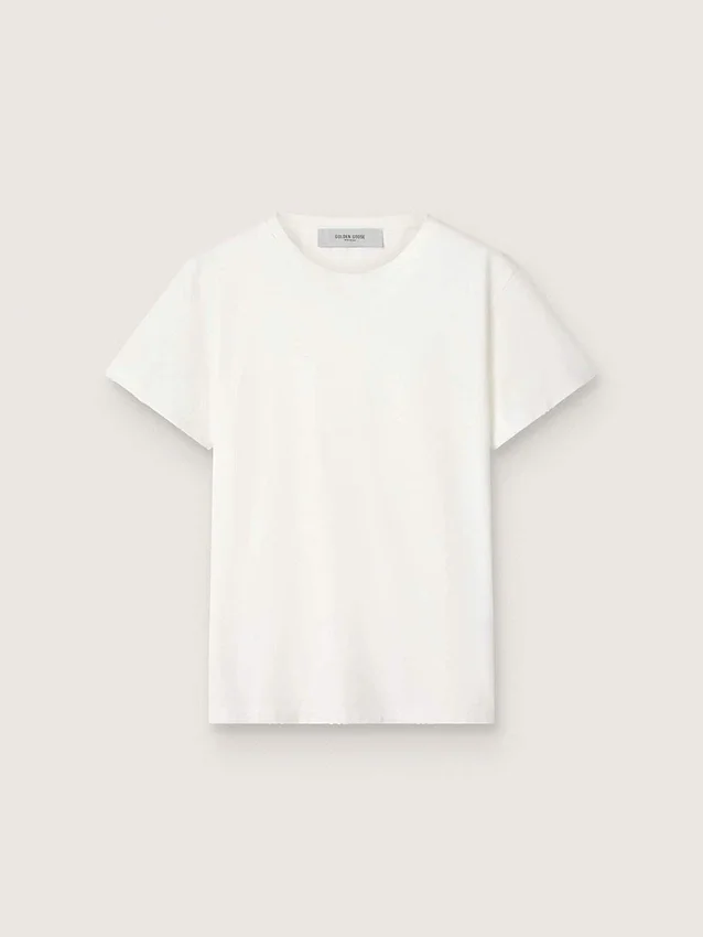 Slim-Fit-Damen-Hemd in Weiß mit Used-Optik