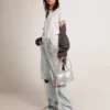 Slim-Fit-Damen-Hemd in Weiß mit Used-Optik