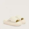 Space-Star-Slipper für Damen aus weißem Leder