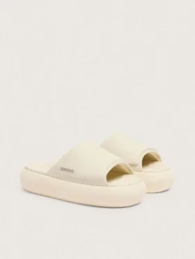 Space-Star-Slide-Slipper für Herren aus weißem Leder