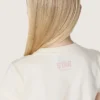 „Star“-Mädchen-Hemd aus weißem Baumwolljersey mit rosa Glitzerstern