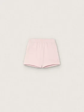 „Star“-Mädchenshorts aus rosa Baumwolle mit Aufnäher und Logo