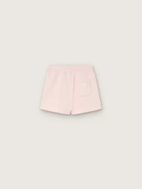„Star“-Mädchenshorts aus rosa Baumwolle mit Aufnäher und Logo