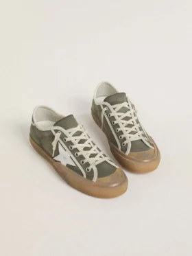 Super-Star LTD für Damen aus grünem Canvas mit weißem Lederstern