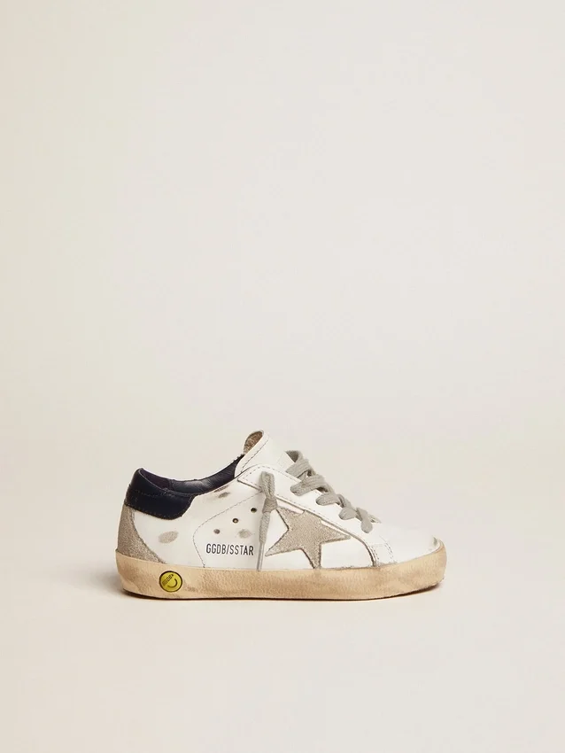 Junior Super-Star mit grauem Stern aus Wildleder und blauer Fersenlasche