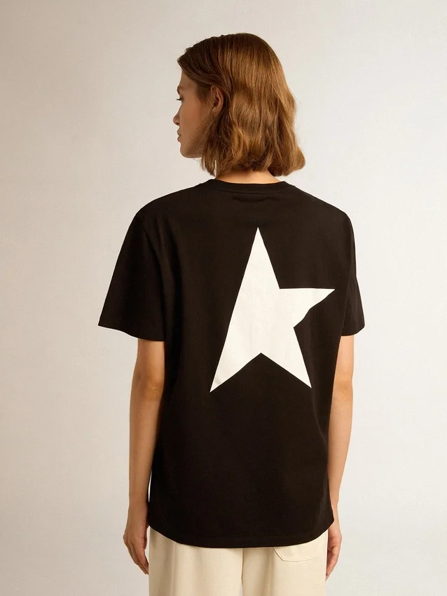 T-Shirt aus der Black Star Collection mit kontrastierendem weißem Logo und Stern