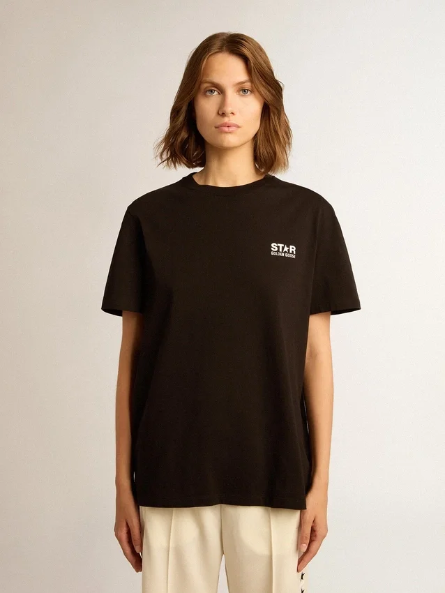T-Shirt aus der Black Star Collection mit kontrastierendem weißem Logo und Stern