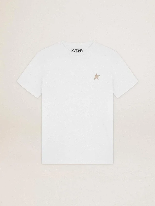 T-Shirt aus der „Star Collection“ mit Stern aus goldenem Glitzer auf der Vorderseite
