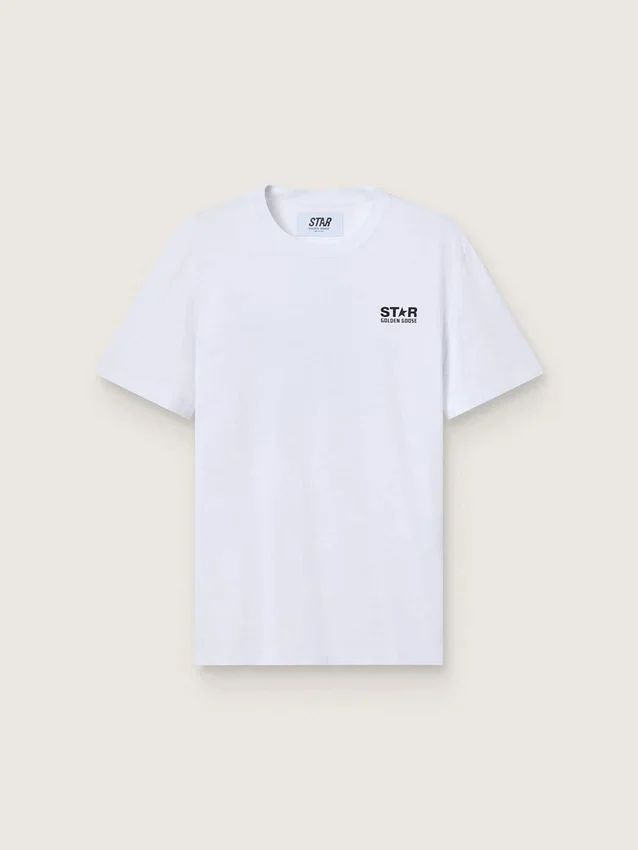 T-Shirt aus der „White Star Collection“ mit kontrastierendem schwarzem Logo und Stern