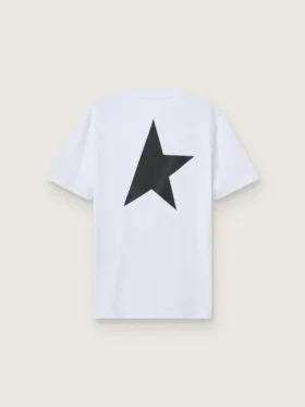 T-Shirt aus der „White Star Collection“ mit kontrastierendem schwarzem Logo und Stern