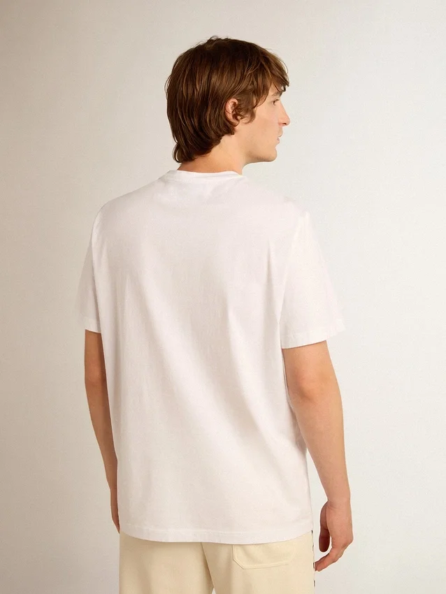 T-Shirt aus der „White Star Collection“ mit schwarzem Stern auf der Vorderseite