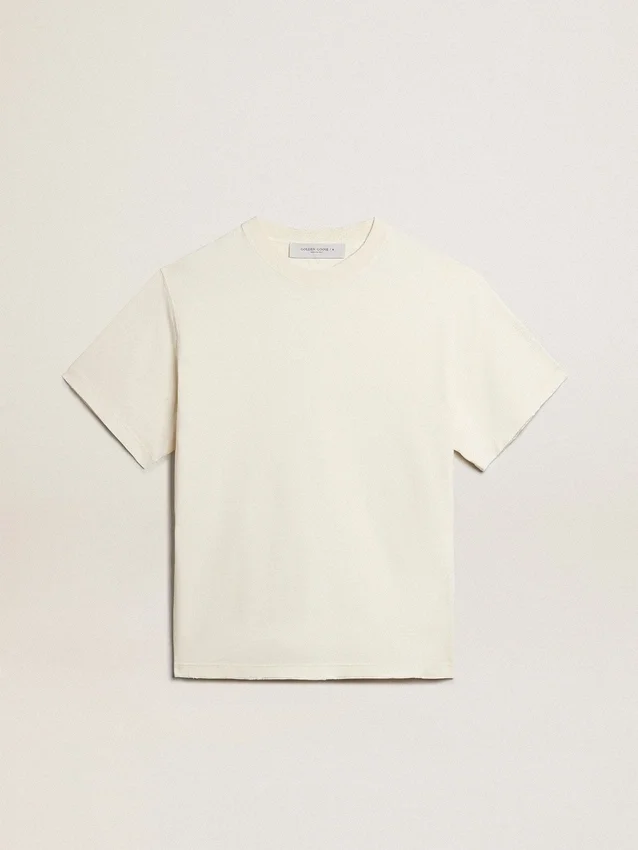 T-Shirt in „Aged White“ mit umgekehrtem Logo auf der Rückseite – Jersey Capsule