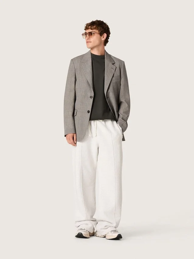 Unisex-Jogginghose „Star“ aus grau meliertem Fleece