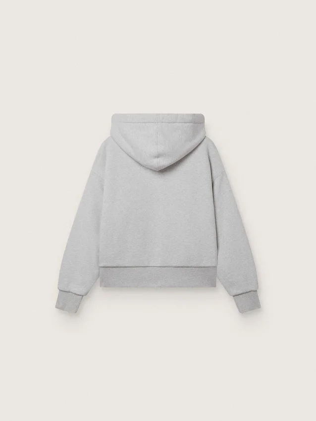 Unisex-Kapuzen-Sweatshirt „Star“ aus grau melierter Baumwolle