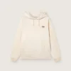 Unisex-Kapuzen-Sweatshirt „Star“ aus weißer Baumwolle mit Logo-Print
