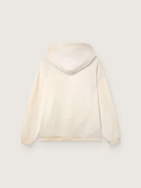 Unisex-Kapuzen-Sweatshirt „Star“ aus weißer Baumwolle mit Logo-Print