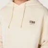 Unisex-Kapuzen-Sweatshirt „Star“ aus weißer Baumwolle mit Logo-Print