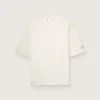 Unisex-Resort-Hemd aus weißer Baumwolle mit Aufdruck und Logo