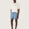 Unisex-Resort-Hemd aus weißer Baumwolle mit Aufdruck und Logo
