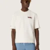 Unisex-Resort-Hemd aus weißer Baumwolle mit Aufdruck und Logo