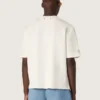 Unisex-Resort-Hemd aus weißer Baumwolle mit Aufdruck und Logo