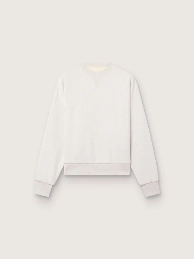 Unisex-Sweatshirt „Star“ aus grauer Baumwolle mit Stickerei und Kristallen
