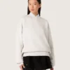 Unisex-Sweatshirt „Star“ aus grauer Baumwolle mit Stickerei und Kristallen