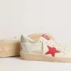 Valentinstag-Damenmodell „Ball Star“ mit rotem Lederstern und rotem Swarovski-Schriftzug