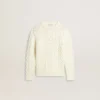 Weißer Wollpullover für Mädchen mit Perlen