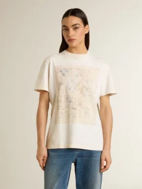 Weißes Damen-Hemd mit Blumenprint
