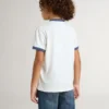 Weißes Hemd für Jungen mit blauem Aufdruck