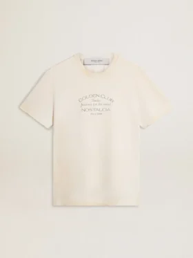 Weißes Herren-Hemd im Vintage-Look mit Aufdruck auf der Vorderseite