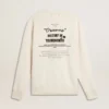 Weißes Herren-Sweatshirt aus Baumwolle mit Aufdruck auf der Rückseite