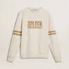 Weißes Herren-Sweatshirt aus Baumwolle mit Aufdruck auf der Vorderseite